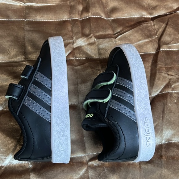 adidas Vl Court 2.0 Cmf Inf Black/Grey/Green Infant Shoes - Picture 4 of 8
